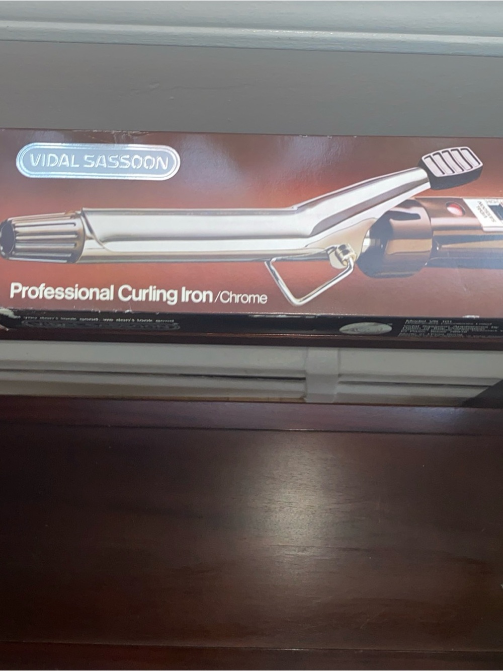 Vidal Sassoon Chrome Professional Curling Iron - Brown Silver Vintage Brand New